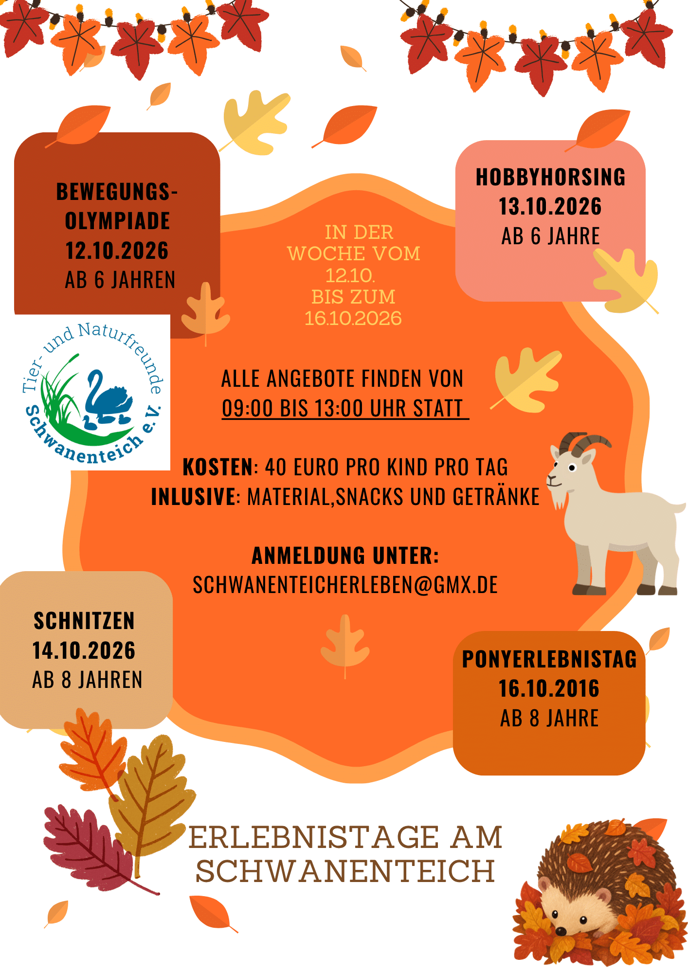 Erlebnistage in den Herbstferien