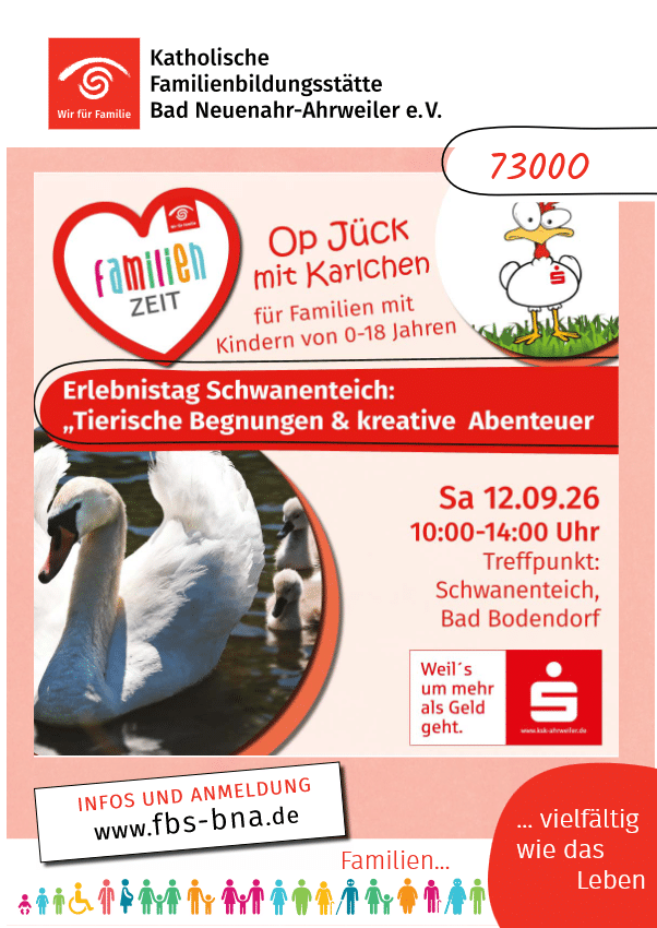 Familien-Zeit-Aktion – Erlebnistag Schwanenteich: „Tierische Begegnungen & kreative Abenteuer“, für die ganze Familie
